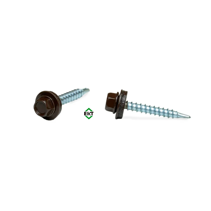 Саморез кровельный 4,8*29 SRW-R сверло РТ1 К ДЕРЕВУ RAL 8017 (темно-коричневый) (упак/250шт) ЕКТ V023074