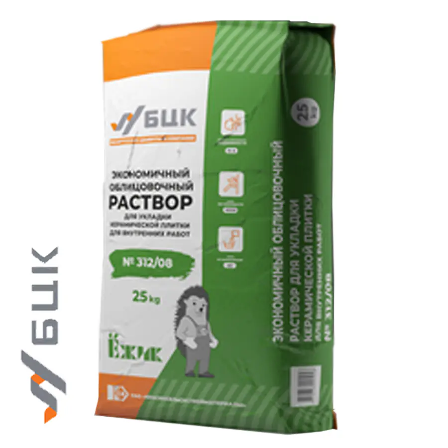 Клей для плитки Ежик №312/08 Для внутренних работ. РБ