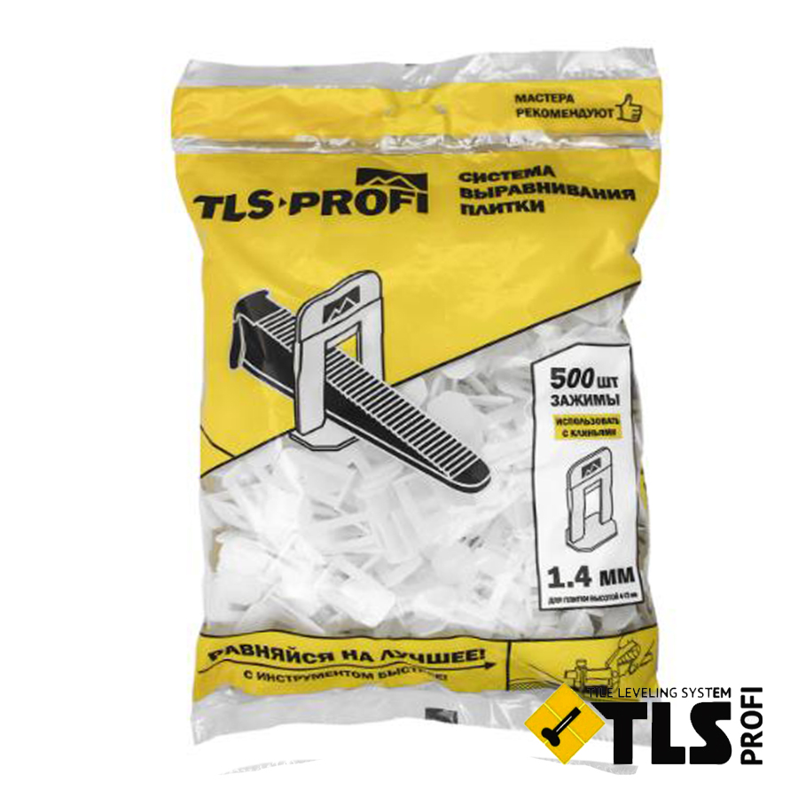 Система выравнивания плитки TLS-PROFI ЗАЖИМ 1.4 мм (500 шт)