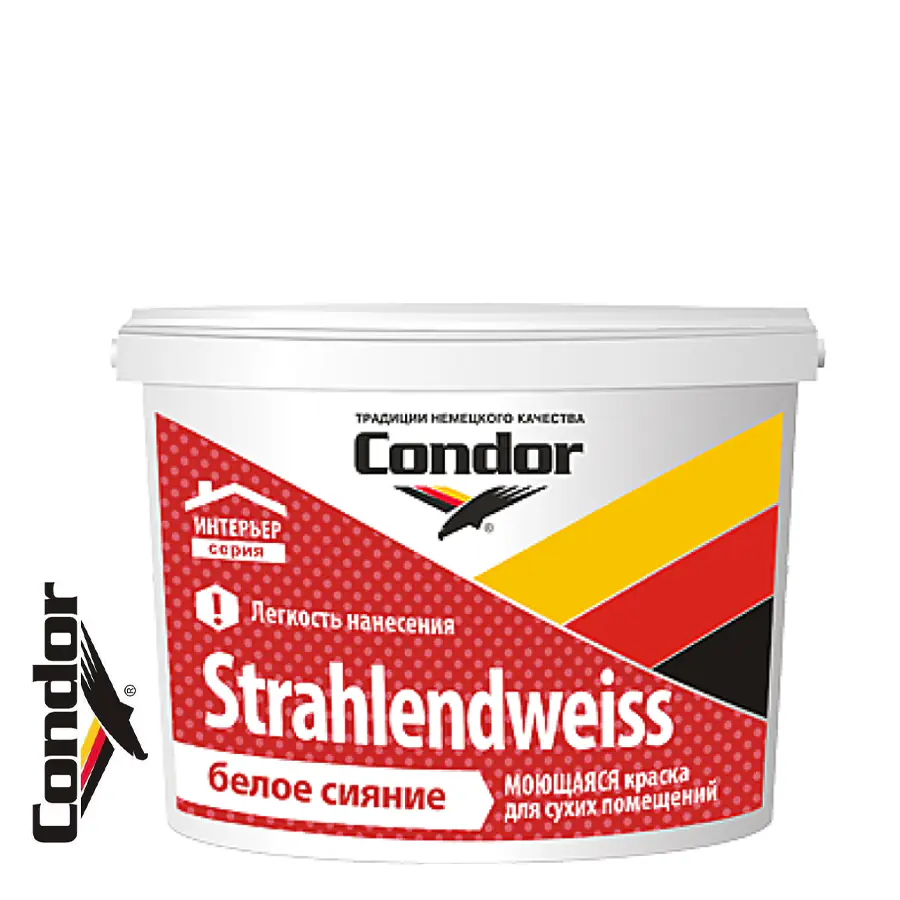Краска Condor Strahlendweiss. Моющаяся для сухих помещений. РБ. 15кг.