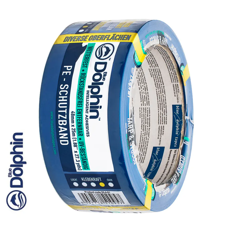 Лента малярная ПВХ для сложных поверхностей 48мм x 50м . Tarp & Stucco Blue Dolphin