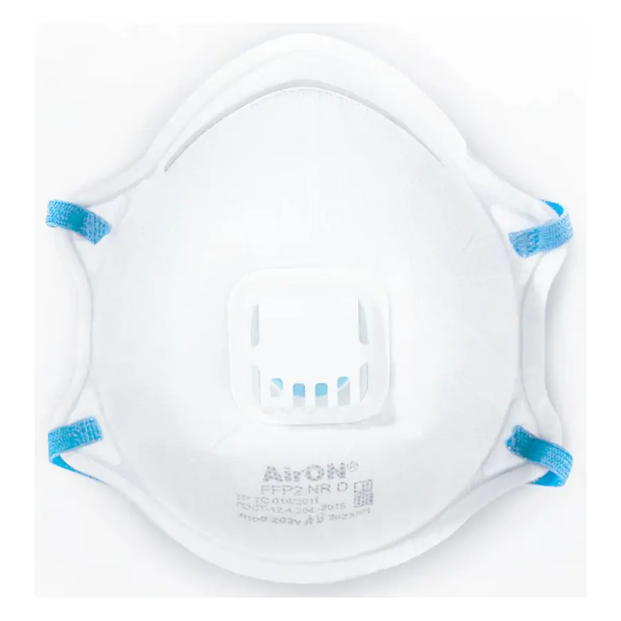 Полумаска SAVEX 202V  с клапаном FFP2 (до 12 ПДК) в индивидуальной упаковке (AirON) (S000000106)
