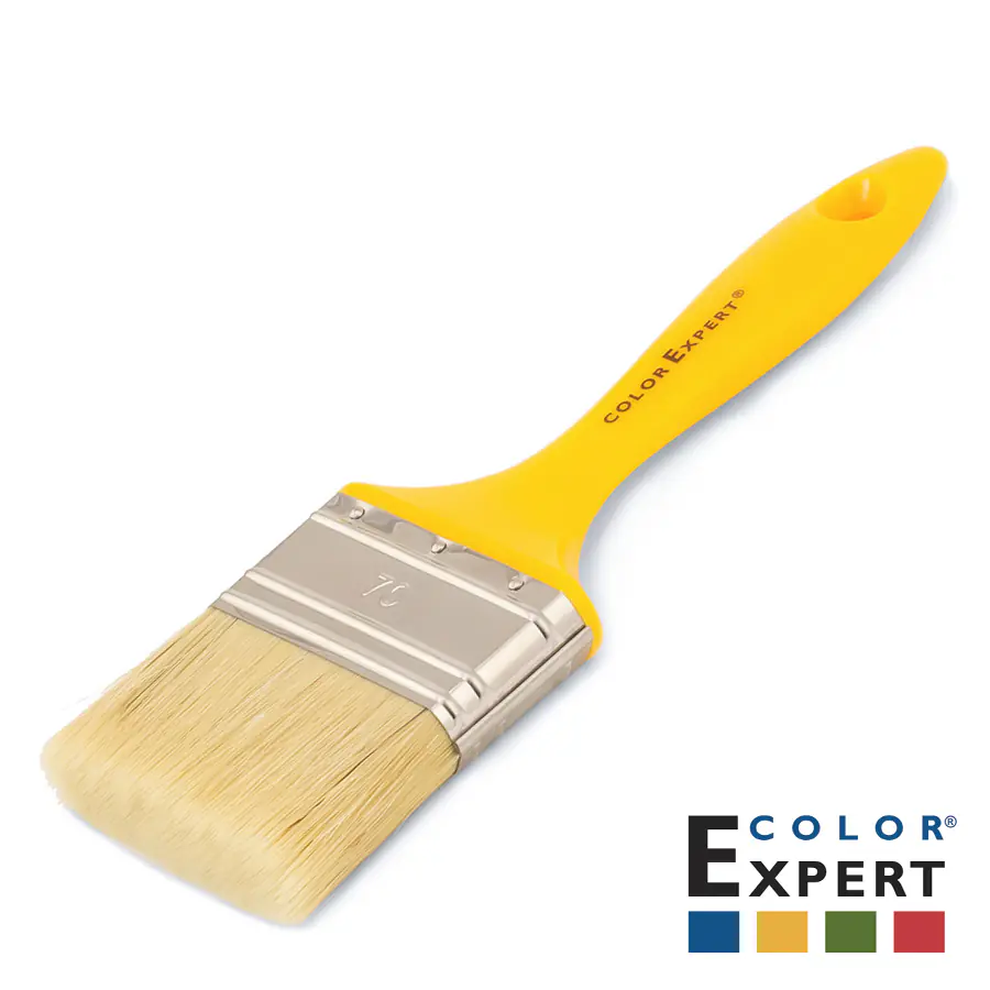 Кисть флейцевая 70 мм пластиковая желтая ручка . Color Expert