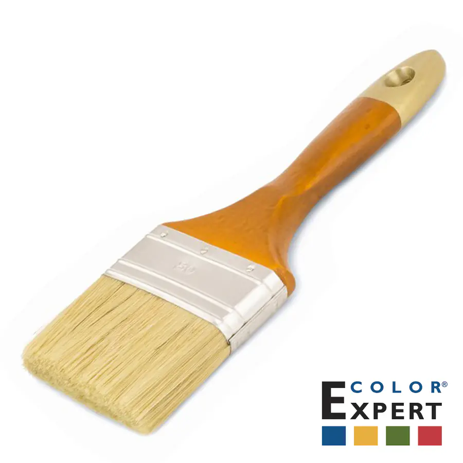 Кисть флейцевая 100 мм деревянная лакированная ручка . Color Expert