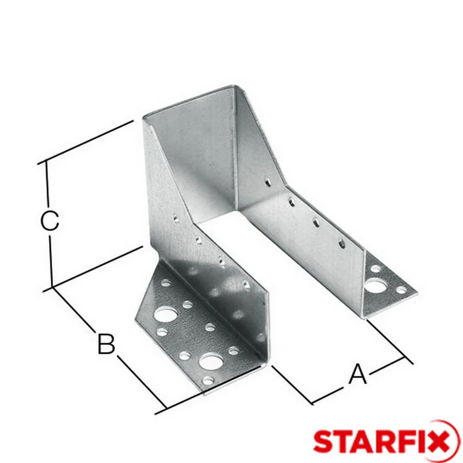 Опора бруса раскрытая 51х135х76 мм OBR Z белый цинк толщ.2мм STARFIX (SMP-62133-1)