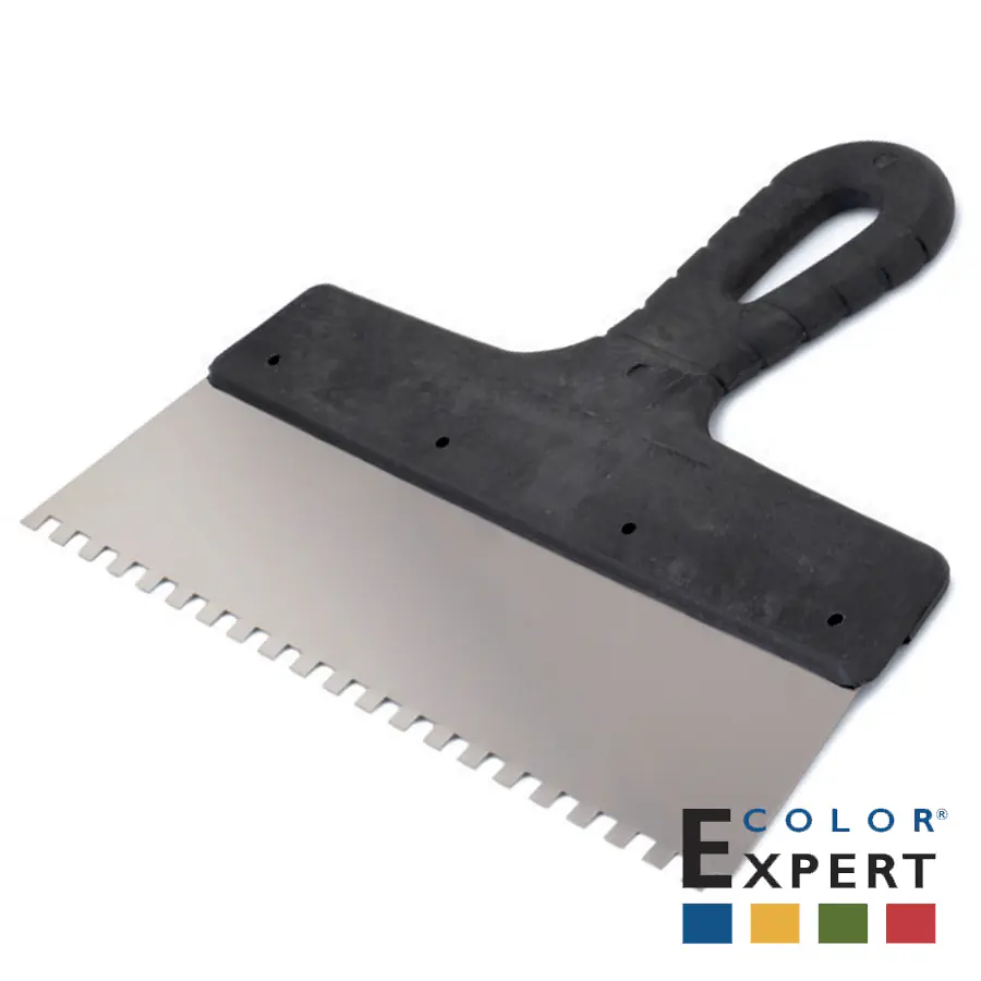 Шпатель зубчатый 250 мм нержавеющий 6x6 мм. Color Expert