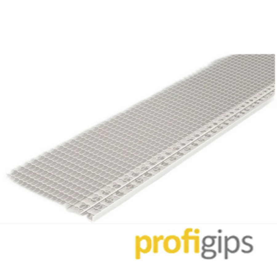 Профиль ПВХ разделяющий 3мм с сеткой 2,5м. Profigips. Польша