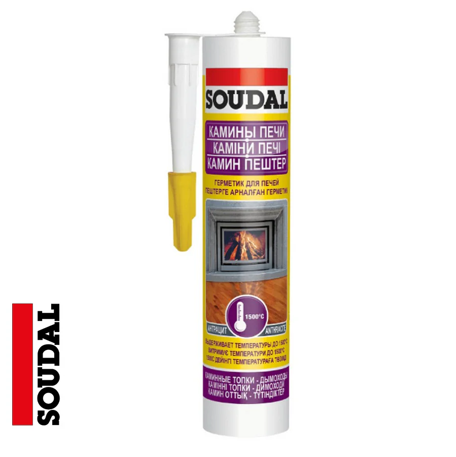 Герметик для печей Soudal КАМИНЫ ПЕЧИ антрацит 280 мл