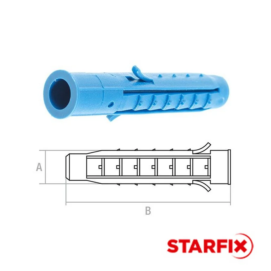 Дюбель распорный 6х60 мм четырехсегментный STARFIX SM-42345-500