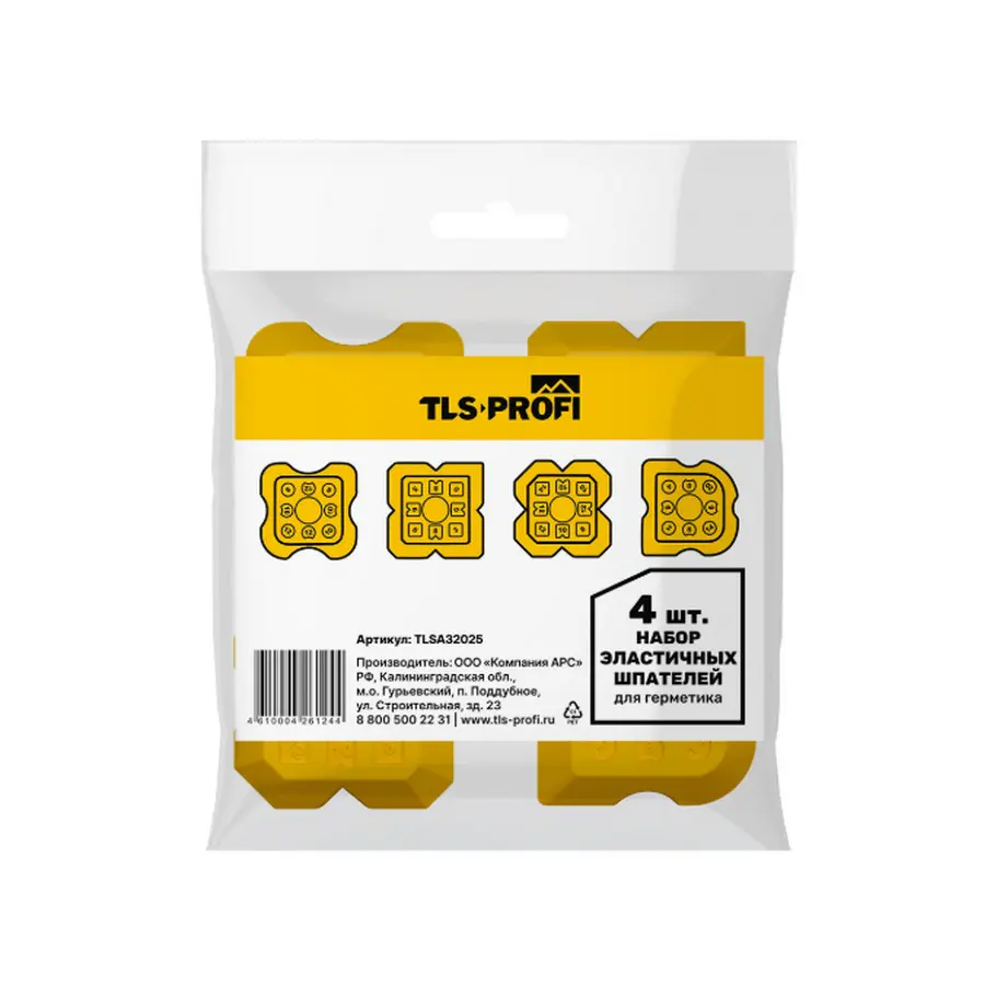 Набор эластичных шпателей для герметика TLS-Profi 4 шт. РФ/TLSZA102025
