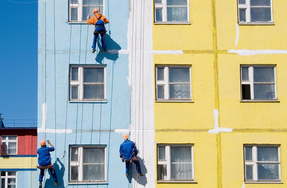 покраска фасада дома